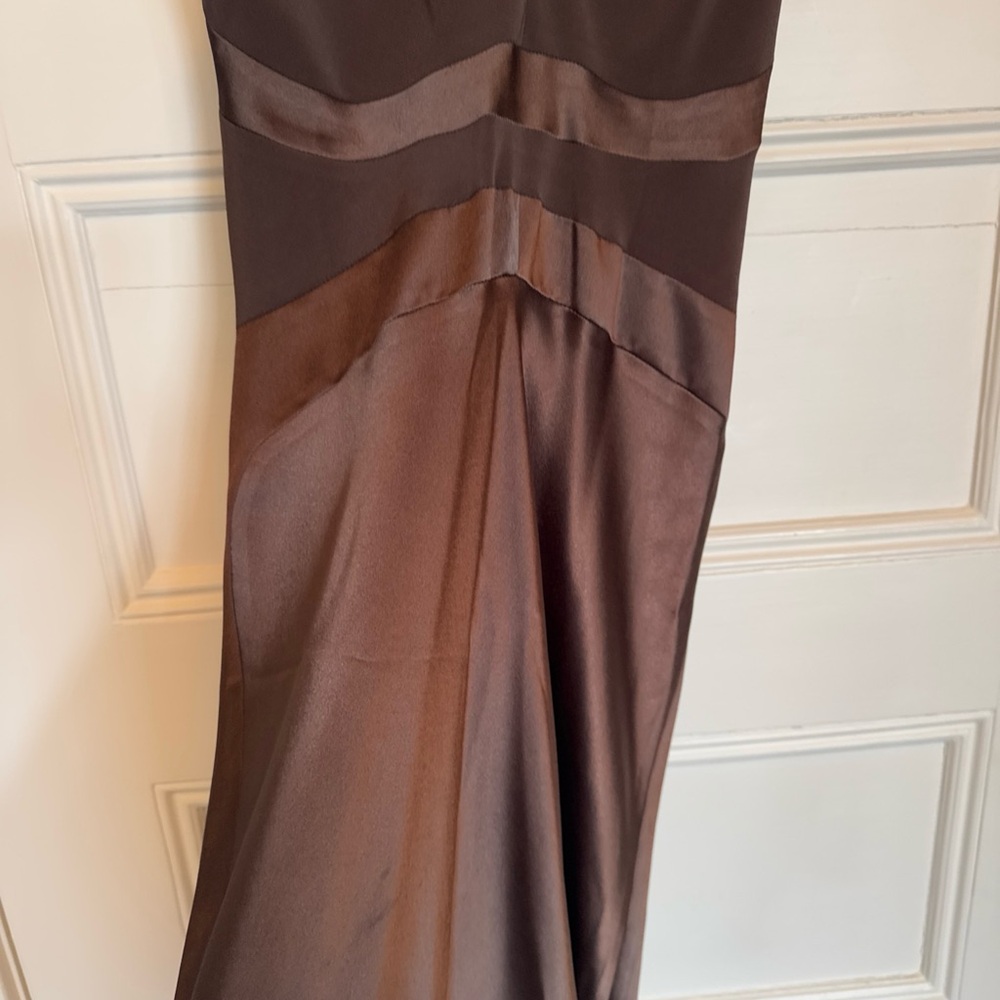 Anna Molinari brown silk satin dress - Picture 3 of 4